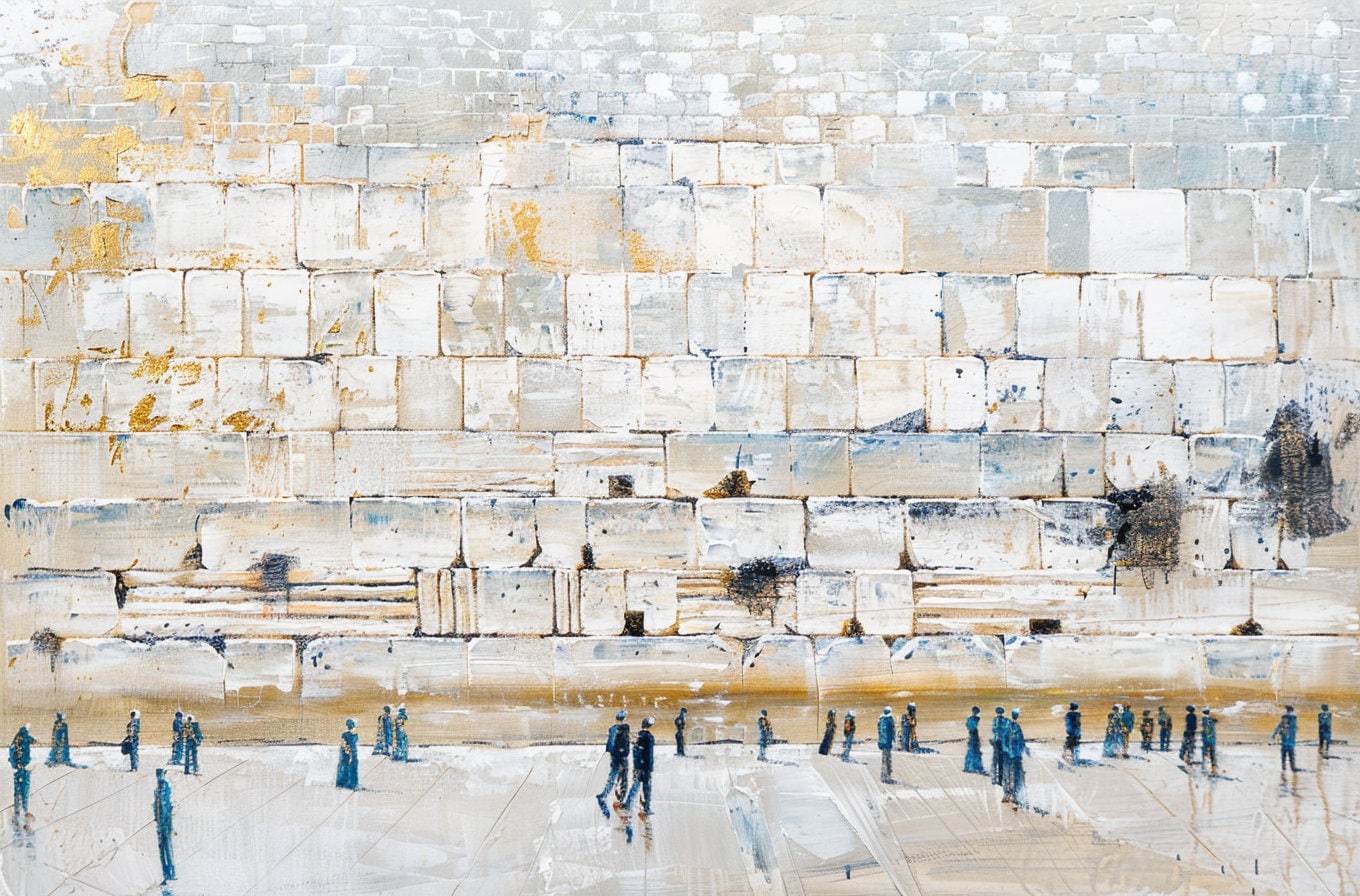 Western Wall (Kosel) Acrylic Judaica Wall Art - Large (40" x 28")