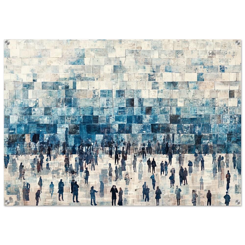 Western Wall (Kosel) Acrylic Judaica Wall Art - Large (40" x 28")