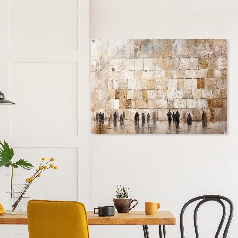 Western Wall (Kosel) Acrylic Judaica Wall Art - Large (40" x 28")
