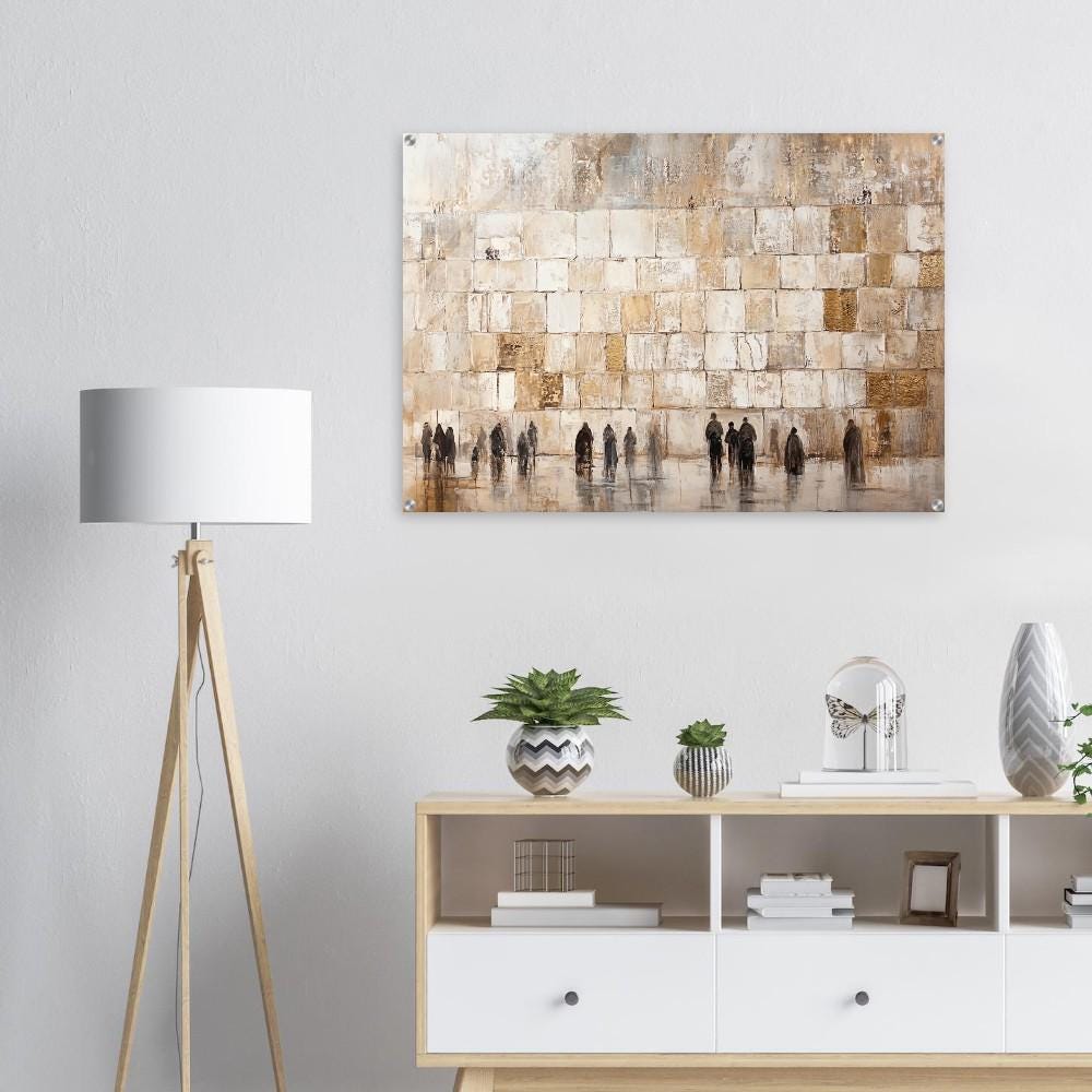 Western Wall (Kosel) Acrylic Judaica Wall Art - Large (40" x 28")