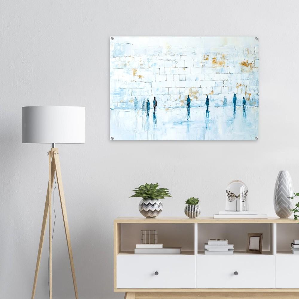 Western Wall (Kosel) Acrylic Judaica Wall Art - Large (40" x 28")